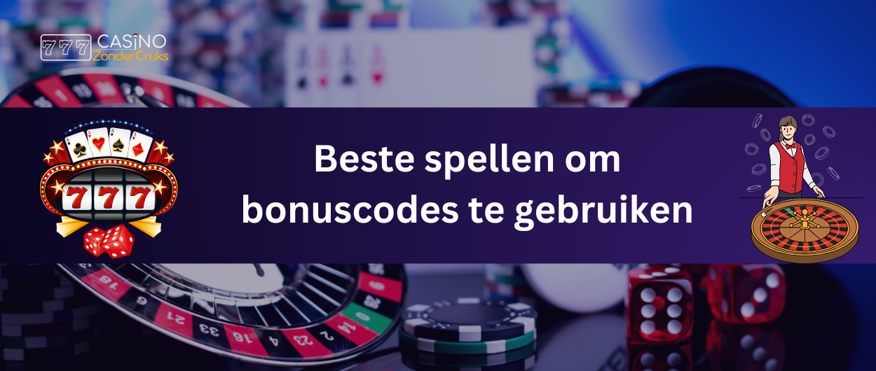 Beste spellen om bonuscodes te gebruiken met roulette, fiches, dobbelstenen en casinodecoraties.